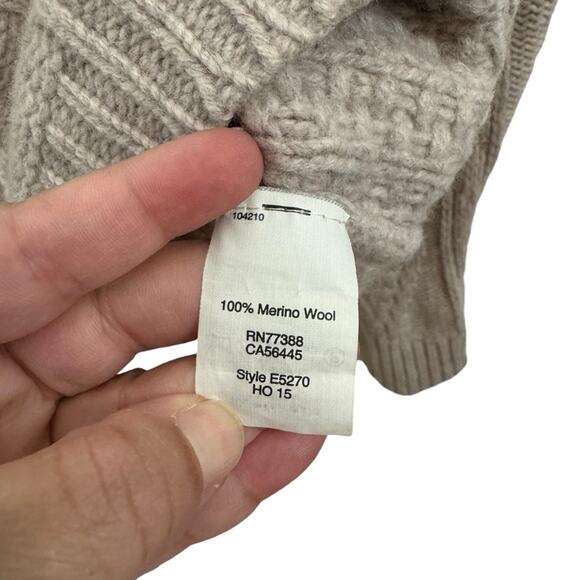 Madewell Palisade Cable Knit Back Zipper Merino Wool Sweater - Picture 6 of 8